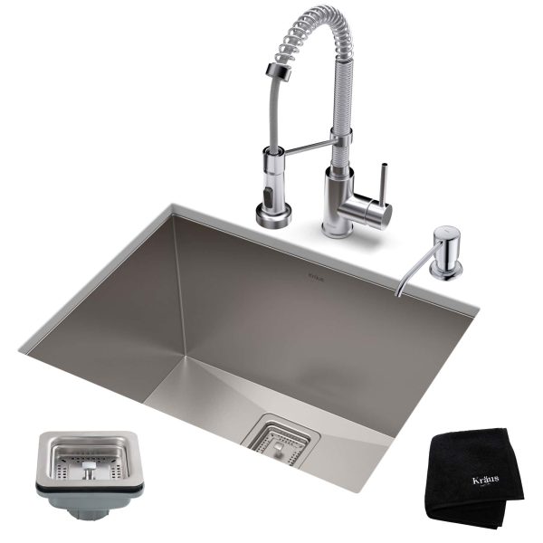 18.5-in x 24-in 1-Basin Stainless Steel Undermount Laundry Sink with Drain with Faucet