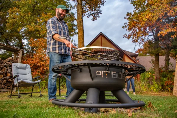 45.3-in W Black Sand Powder Coat Steel Wood-Burning Fire Pit