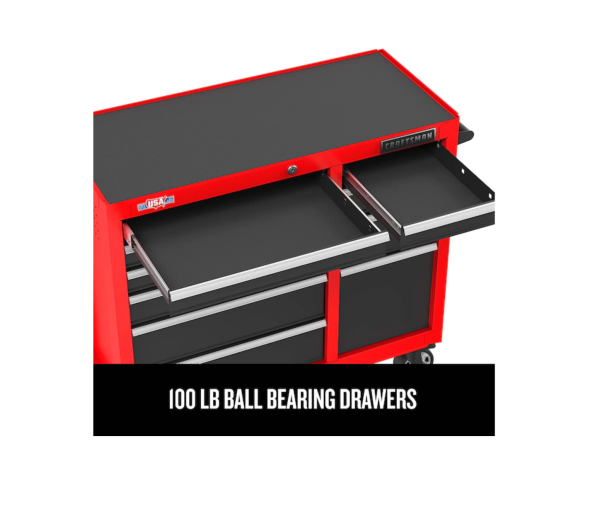 CMST98273RB 2000 Series 52-in W x 37.5-in H 10-Drawer Steel Rolling Tool Cabinet (Red)