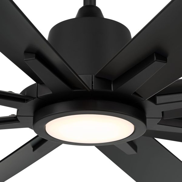 Vieja 54  Inspirit Matte Black LED Damp Remote Ceiling Fan