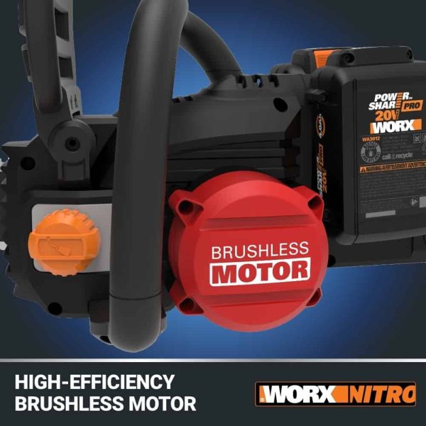 WORX NITRO POWER SHARE 40-volt 16-in Brushless Battery 4 Ah Chainsaw (Battery and Charger Included)
