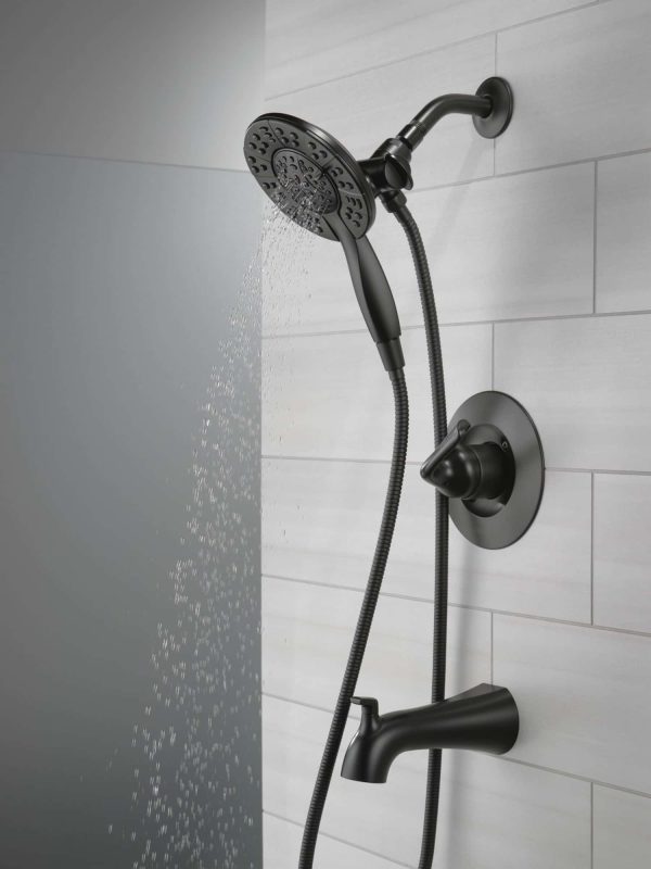 Arvo Matte Black 1-handle Multi-function Round Bathtub and Shower Faucet Valve Included