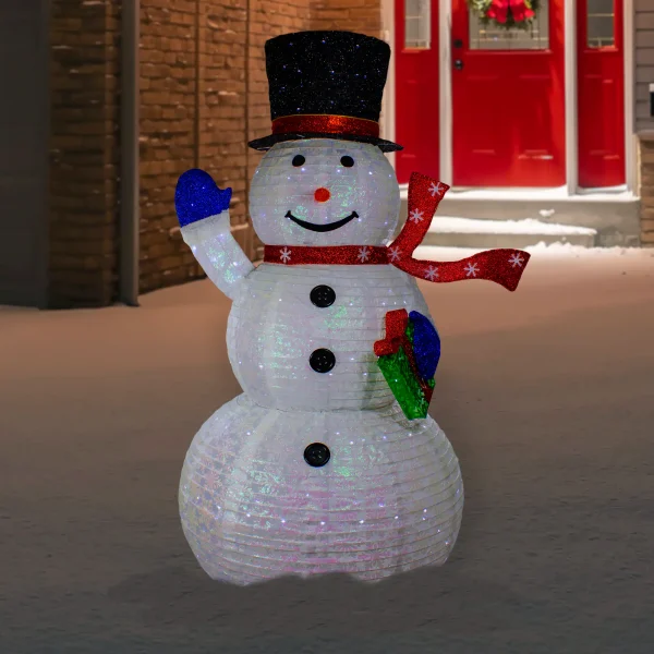 71-in Snowman Yard Decoration with Clear LED Lights