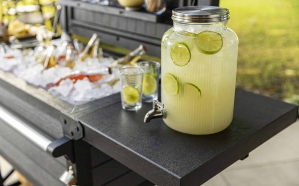 Keter 89.8 Quarts Wheeled Serving Station/Cart , Gray/Light Gray