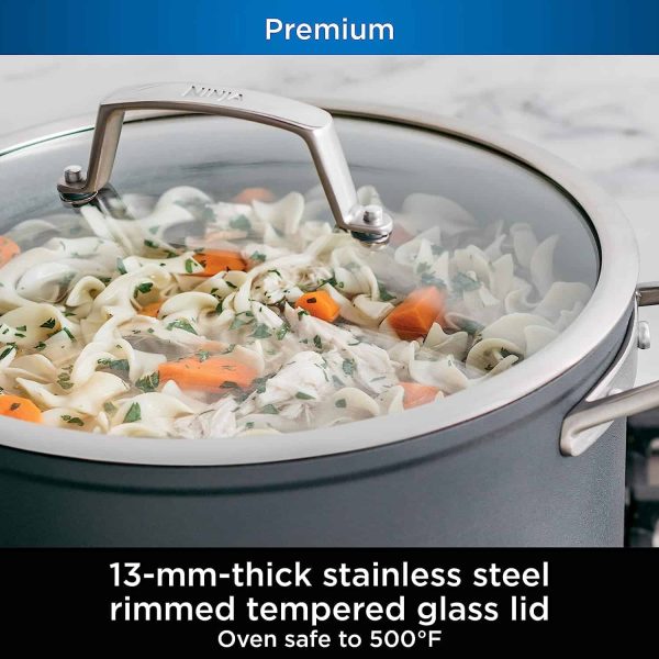 C30235 Foodi NeverStick Premium 3.5-Quart Saucepan, Slate Grey