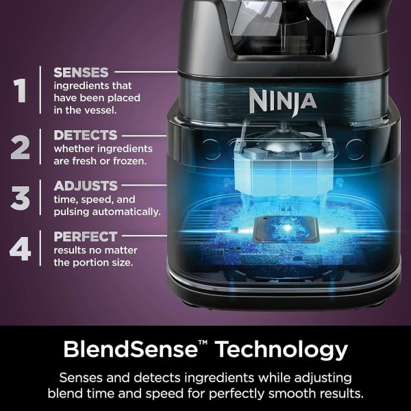 TB401 Detect Kitchen System Power Blender + Processor Pro, BlendSense Technology, Blender, Chopping   Smoothies, Black