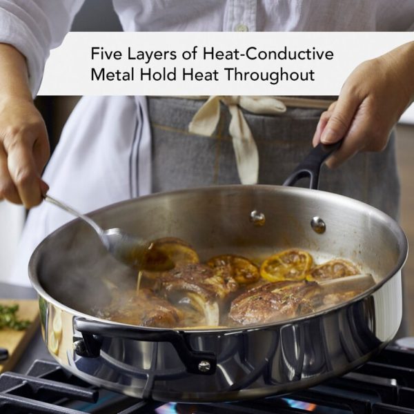 5-Ply Clad Stainless Steel Cookware Set, 10-Piece, Polished Stainless Steel