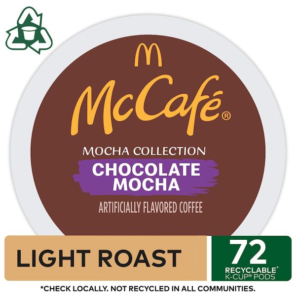McCafe Chocolate Mocha, Single Serve Coffee Keurig K-Cup Pods, Flavored Coffee, 12 Count (Pack of 6)   Packaging May Vary