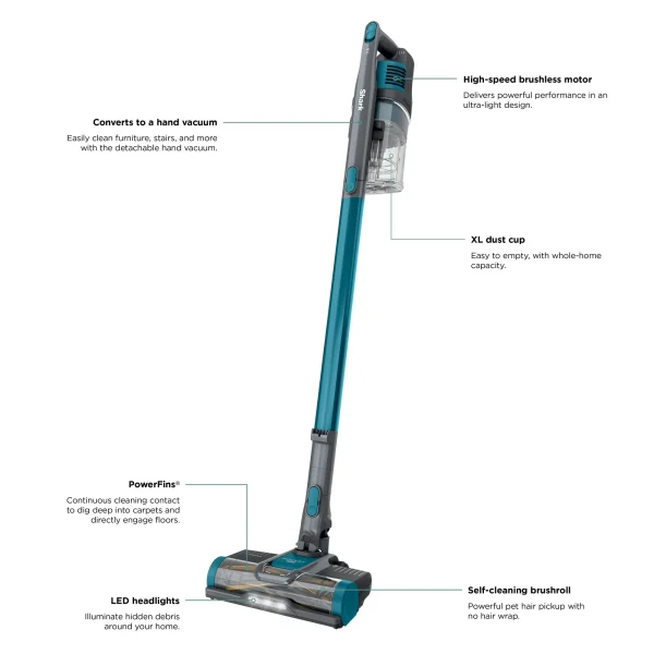 Pet Pro Cordless Stick Vacuum Cleaner with Powerfins Brushroll, 40 min Runtime, IZ240