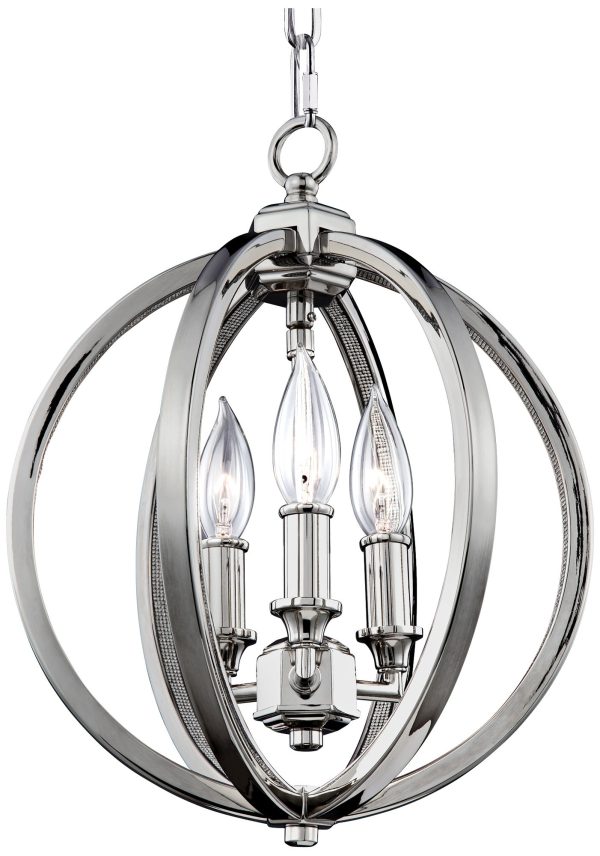 Generation Lighting Corinne 11 1/4  Wide Orb Globe Nickel and Crystal Mini Pendant