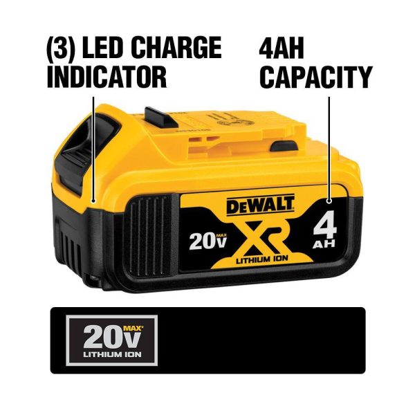 DCD740BW204 20V MAX Cordless 3/8 in. Right Angle Drill/Driver and (1) 20V MAX XR Premium Lithium-Ion 4.0Ah Battery