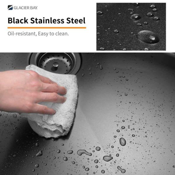 30 in Drop-In Single Bowl 18 Gauge Gunmetal Black Stainless Steel Workstation Kitchen Sink with Black Spring Neck Faucet