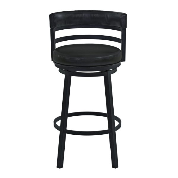 Madrid 26 1/2  Ford Black Faux Leather Swivel Counter Stool