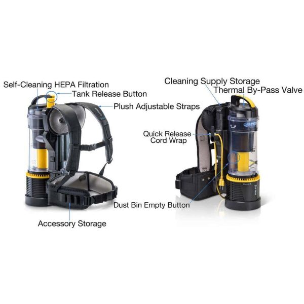 Prolux 19prolux2.0b 2.0 Pro Commercial Bagless Backpack Vacuum Cleaner with 1-1/2 in. Attachment Kit and Telescopic Wand