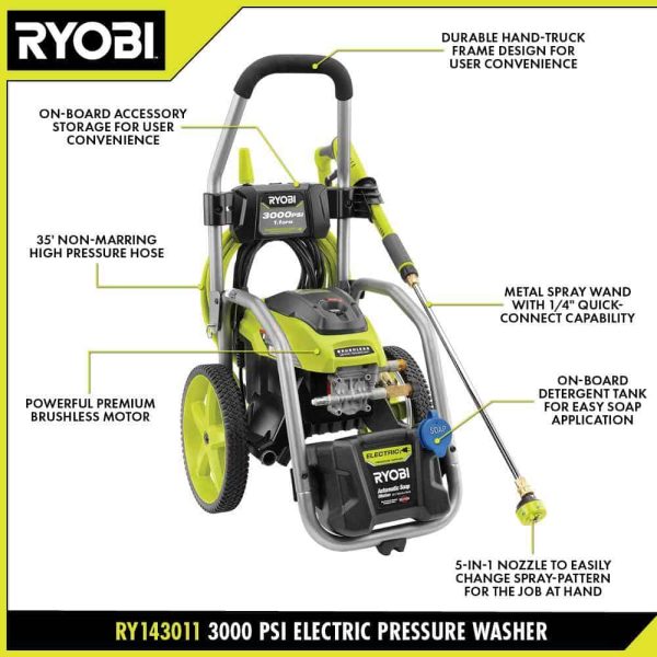 RY143011 3000 PSI 1.1 GPM Cold Water Electric Pressure Washer