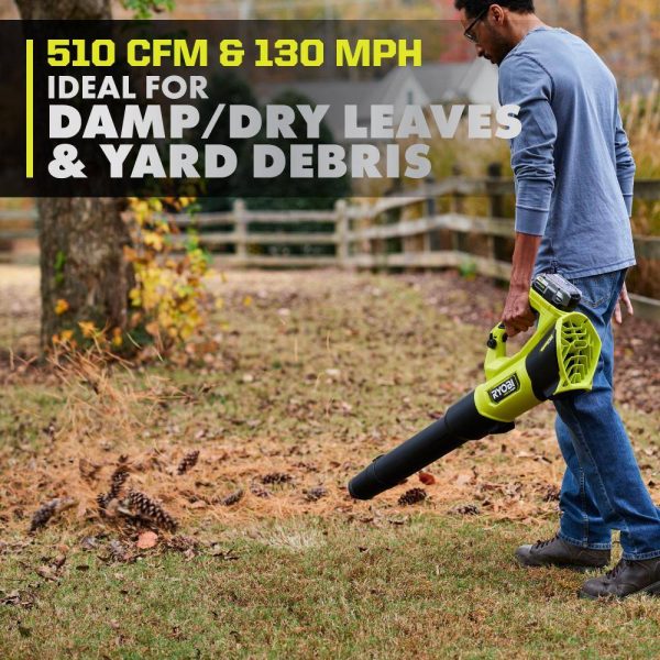 PBLLB01K ONE+ HP 18V Brushless Whisper Series 130 MPH 510 CFM Cordless Battery Leaf Blower with 6.0 Ah Battery and Charger