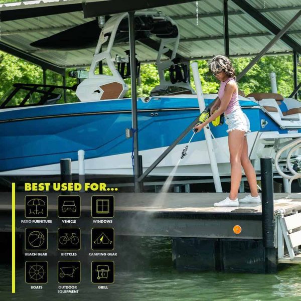 RY121860K ONE+ HP 18-Volt Brushless EZClean 600 PSI 0.7 GPM Cordless Electric Power Cleaner w/ 4.0Ah Battery, Charger, Accessories