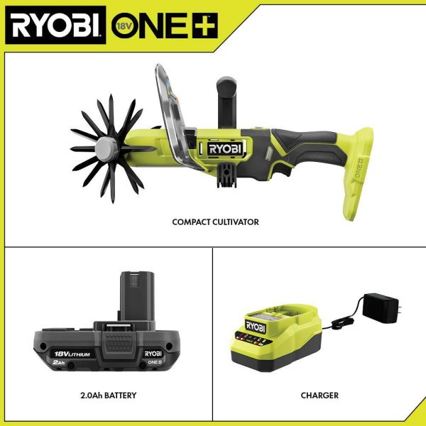 P2990  18V Cordless Compact Battery Cultivator with 2.0 Ah Battery and Charger