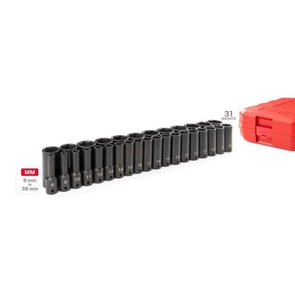 SID92335 1/2 in. Drive Deep 6-Point Impact Socket Set, 31-Piece (8 mm   38 mm)
