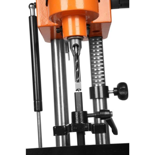 5 Amp Cast Iron Bench Mortiser with Chisel Bit Set