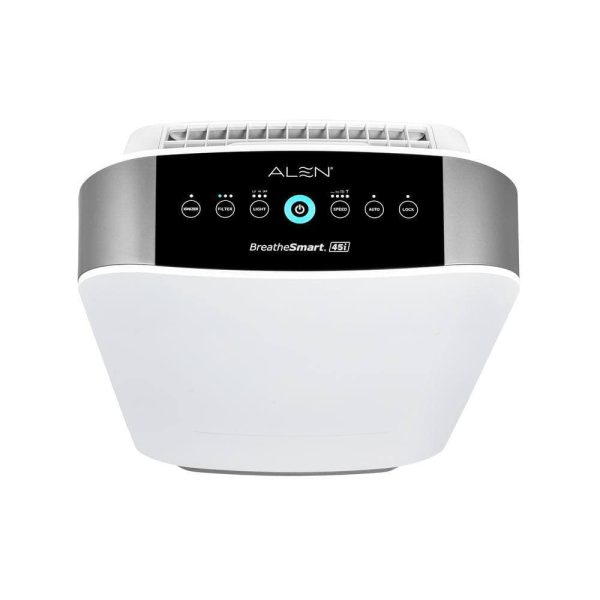 Alen 100105 BreatheSmart 45i Air Purifier Console with VOC/Smoke, True HEPA Filter for Smoke and Odors   800 SqFt, White